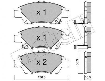 Колодки тормозные (передние) Honda Jazz 07-/CR-Z 08- Metelli 22-0865-0 (фото 1)