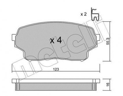 Колодки тормозные (передние) Suzuki Grand Vitara 2.0 HDi 01-05 Metelli 22-0765-0