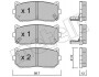 Колодки тормозные (передние) Kia Cerato 01-04/Carens 00-/Clarus 96-/Sephia 93-97/Shuma 97-04 Metelli 22-0372-0 (фото 1)