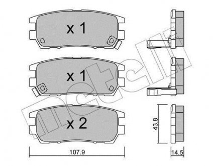 Колодки тормозные (задние) Mitsubishi Pajero 90-01/L400 94-05 Metelli 22-0151-0