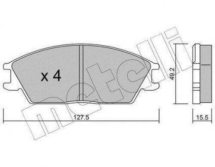 Колодки тормозные (передние) Hyundai Accent 94-00/Honda Accord -85 Metelli 22-0081-0 (фото 1)