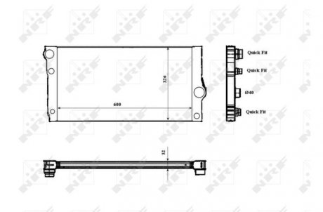 Радіатор охолодження BMW 5 (F10) 10-16 (N55) NRF 53817