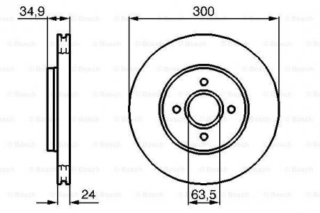 Диск торм пер. FORD Mondeo III 1.8 2.0 2.0TDCI 00- BOSCH 0986479048