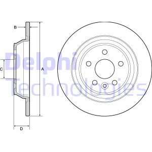 Тормозной диск задн. FORD Mondeo 07- S-Max 06- Delphi BG4804C