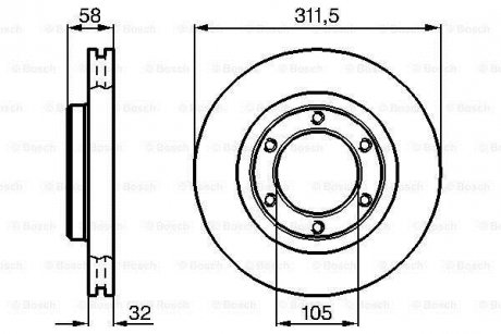 Диск тормозной BOSCH 0986478580 (фото 1)