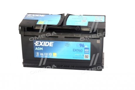 Аккумуляторная батарея 96Ah/850A (353x175x190/+R/B13) (Start-Stop AGM) (аналог EK950) EXIDE EK960