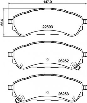 Колодки тормозные дисковые передние/задние Ford Ranger (11-) Nisshinbo NP5086