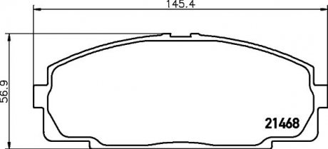 Колодки тормозные дисковые передние Strong Ceramic Toyota Hiace 2.0, 2.4, 3.0 (9 Nisshinbo NP1004SC