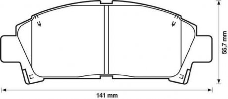 TOYOTA Тормозный колодки передние CARINA -97 Jurid 572357J (фото 1)