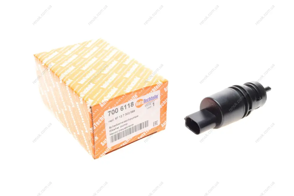 Насос омивача скла передніх фар BMW 3 (E90/F30/F80)/ 5 (E60/F10)/ 7 (E65/E66/E67) X5 (E70) 01- AUTOTECHTEILE 700 6118 (фото 1)