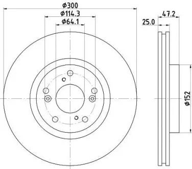 Диск гальмівний з покриттям PRO; задн. Hella pagid 8DD 355 125-101