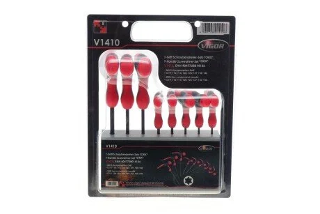 Набор отверток (8 шт.) (Torx с Т-образной рукояткой) Vigor V1410