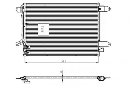 Конденсатор кондиціонера VOLKSWAGEN JETTA IV (10-) 2.0 FSi NRF 350507