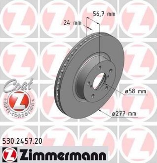 Диск гальмівний ZIMMERMANN 530.2457.20