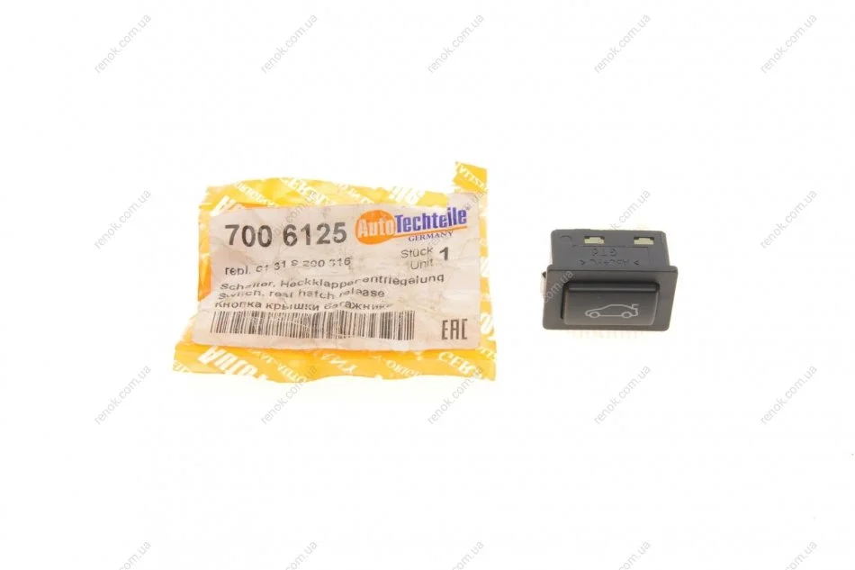 Кнопка открывания багажника BMW 3 (E90/F30)/5 (E60/F10)/7 (F01-F04) 01-19 AUTOTECHTEILE 700 6125 (фото 1)
