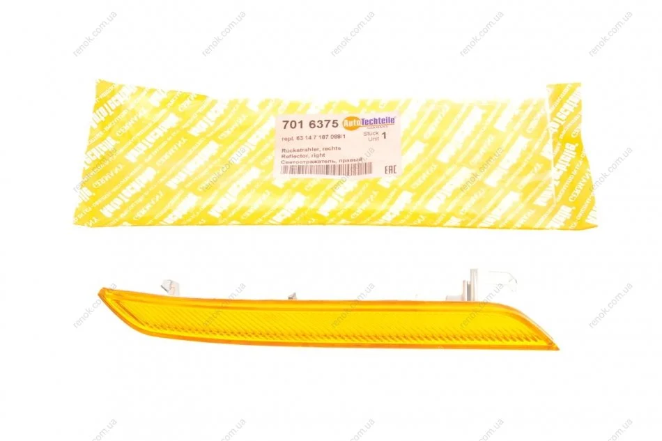 Световозвращатель бампера (переднего) BMW X5 (E70)/X6 (E71) 07-14 (R) AUTOTECHTEILE 701 6375 (фото 1)