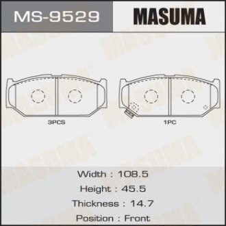 Колодка тормозная MASUMA MS9529