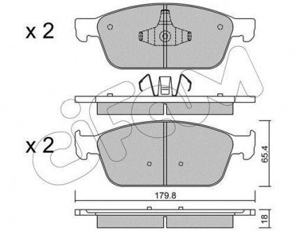 Гальмівні колодки перед. Ford Focus III/Kuga II/Connect 1.0-2.0 13- (Ate) CIFAM 822-989-0 (фото 1)