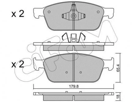 Гальмівні колодки пер. Ford Focus III/Kuga II/Connect 1.0-2.0 13- (Ate) CIFAM 822-989-0