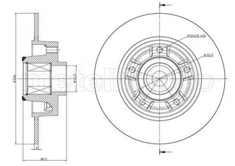 RENAULT Диск тормозн.с подшипн.задн.Scenic,Grand Scenic,Megane 09- CIFAM 800-1095