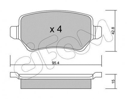 Гальмівні колодки Astra/Ceed/Combo/Zafira 94- CIFAM 822-542-1 (фото 1)