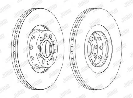 Диск тормозной передний(вент.)(323*30) AUDI A8 2.8 3.0 3.7 4.2 / 3.0TDI 2.5TDI1997- Jurid 562175JC-1