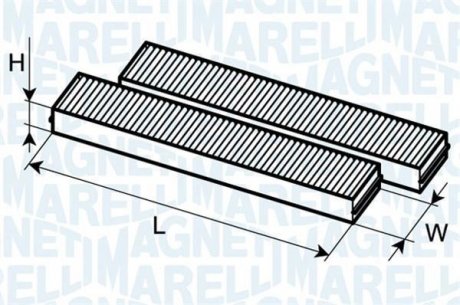 VW Фильтр салона (2шт.) AUDI A6 MAGNETI MARELLI 350203062610