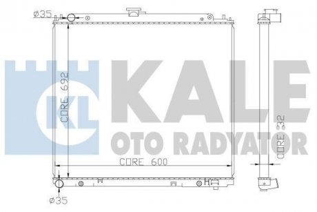 KALE NISSAN Радиатор охлаждения Navara,Pathfinder 2.5dCi 05- Kale oto radyator 370600