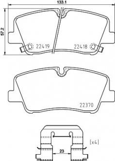 Колодки тормозные дисковые задние Strong Ceramic Hyundai H350 (15-) N Nisshinbo NP6132SC (фото 1)