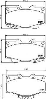 Колодки тормозные дисковые передние Strong Ceramic Toyota LC 80, HiLux VI (97-06 Nisshinbo NP1003SC