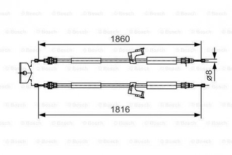 VOLVO Трос ручного тормоза C30, C70 II, V40 BOSCH 1987482019