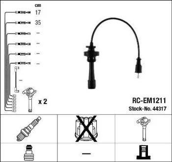 44317 К-т проводов зажигания NGK RC-EM1211