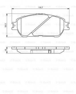 TOYOTA Тормозные колодки передн.Camry,Previa, Lexus ES 01- BOSCH 0986495160 (фото 1)