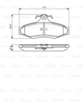 DAEWOO Тормозные колодки задн.Nubira, Leganza BOSCH 0986495068 (фото 1)