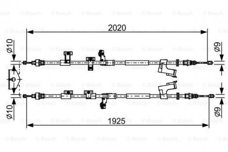 FORD Трос ручного тормоза задн. KUGA II 16- BOSCH 1987482709