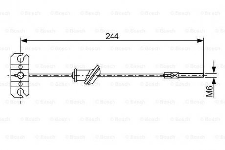 Трос ручного тормоза пер. MITSUBISHI L200 BOSCH 1987482514 (фото 1)