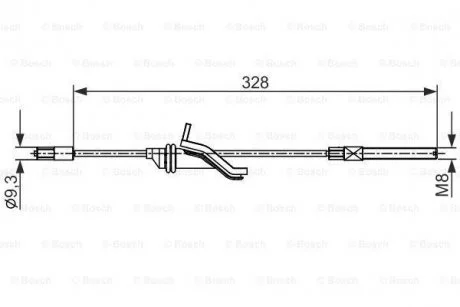 Трос торм. зад. центр. FORD FOCUS 12- BOSCH 1987482545