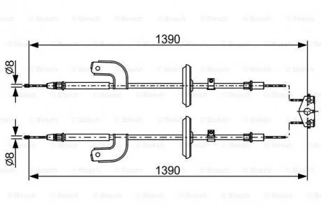 Трос торм. левю/прав. CHEVROLET AVEO BOSCH 1987482459