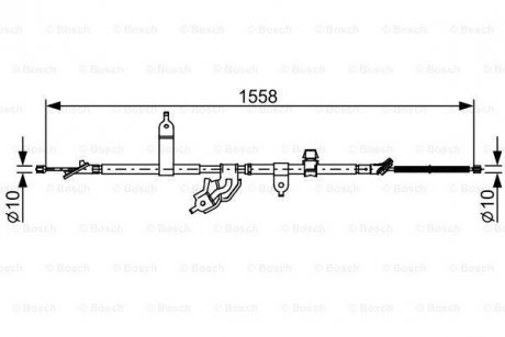 Трос торм лев. TOYOTA YARIS -11 BOSCH 1987482512