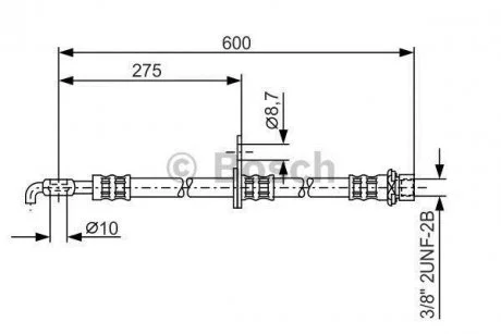 TOYOTA Шланг тормозной передн. лев. AVENSIS 1.5VVTI/1.8/2.2/2.0D-4D 03- BOSCH 1987476246