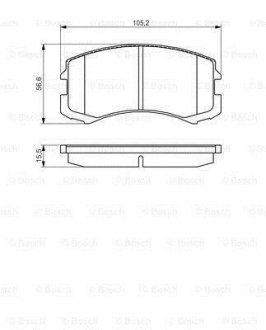 Тормозные колодки перед. MITSUBISHI Galant VI 96-03, Lancer 03- BOSCH 0986495158 (фото 1)