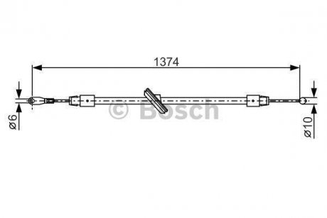 DB Трос ручного тормоза передн.Sprinter,VW Crafter 06- BOSCH 1987482312 (фото 1)