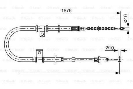 MITSUBISHI Трос ручного тормоза зад. прав. Galant -04 BOSCH 1987482183