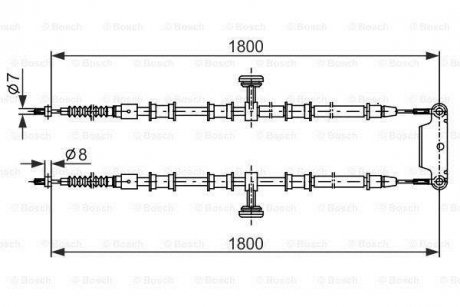 OPEL Трос ручного тормоза Vectra SW 02-,Signum 04- BOSCH 1987482291