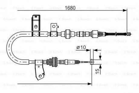 HONDA Трос ручного тормоза задн. лев. CR-V I 95- BOSCH 1987482087