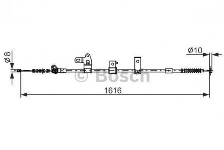 TOYOTA Трос ручного тормоза зад. лев. Corola -07 BOSCH 1987482307