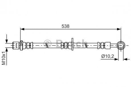 Торм. шланг. пер. прав. SUBARU FERESTER -08 BOSCH 1987481605