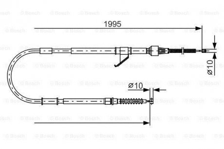 MITSUBISHI Трос ручн.тормоза прав.L200 96- BOSCH 1987482069