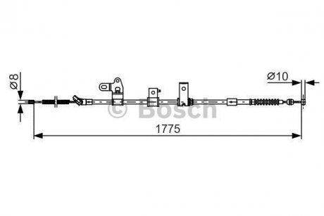 Трос ручного тормоза лев.TOYOTA PRIUS -09 BOSCH 1987482347 (фото 1)