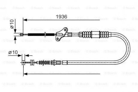 OPEL Трос ручного тормоза Frontera 92- BOSCH 1987482110 (фото 1)